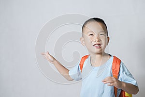 Boy with book bag