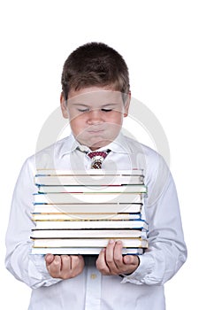 The boy with books