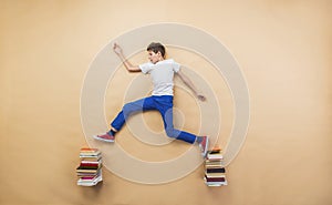 Boy with books