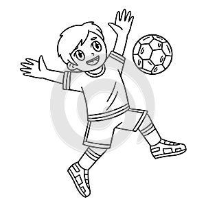 Boy Bouncing Soccer Ball off his Chest Isolated