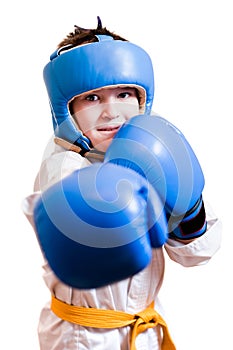 Boy with boxing gloves