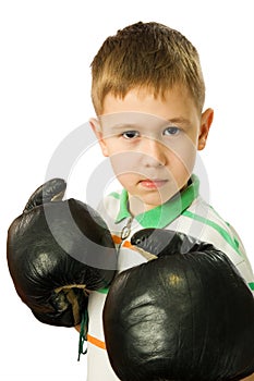 The boy in boxing gloves