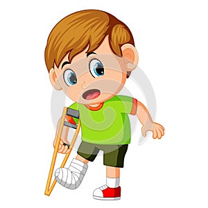 Boy with broken leg