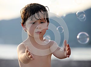 Boy with bubbles