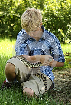 Boy with bullsnake