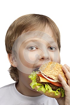 Boy with burger