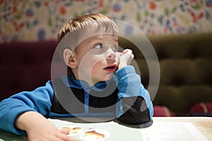 Boy in cafe