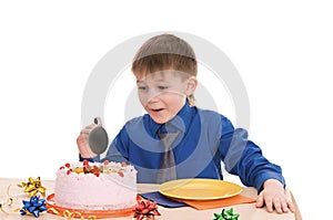 Boy with cake