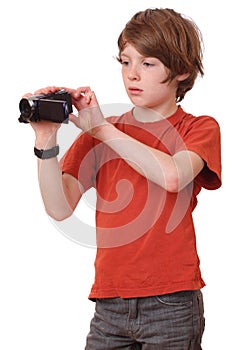 Boy with camcorder