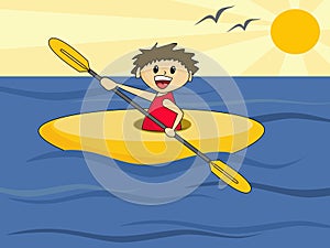 Boy in Canoe