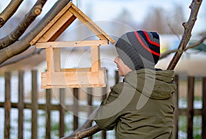 Boy care of birds