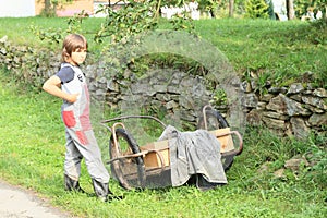 Boy with carriage