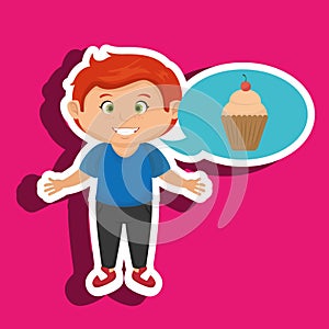 boy cartoon cup cake