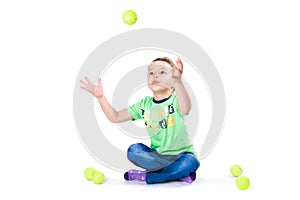 Boy catches the ball photo