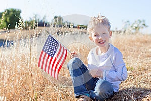 Boy celebrating 4th of July