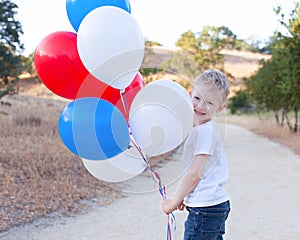 Boy celebrating 4th of July