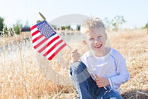 Boy celebrating 4th of July