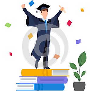boy celebrating graduation