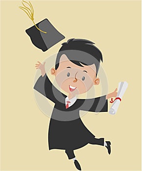 Boy is celebrating graduation