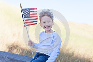 Boy celebrating independence day