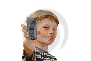 Boy with cell phone