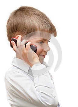 A boy with a cell phone