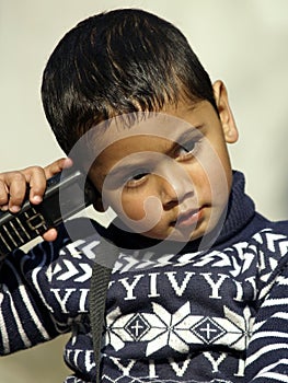 A boy on the cell phone