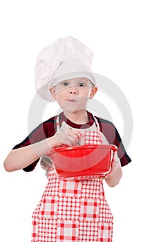 Boy in chef's hat