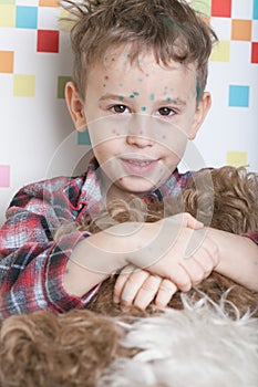 Boy with chicken-box photo