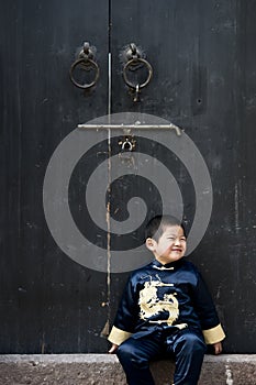 A boy in chinese traditional costume