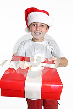 Boy with Christmas present