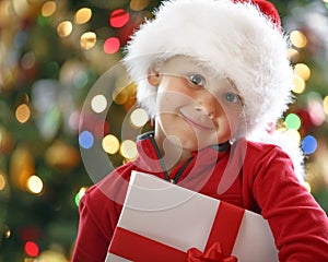 Boy with christmas present