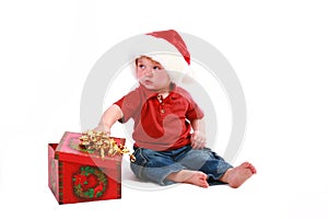 Boy with Christmas present