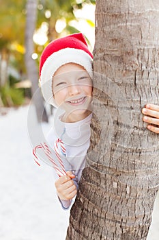 Boy at christmas time