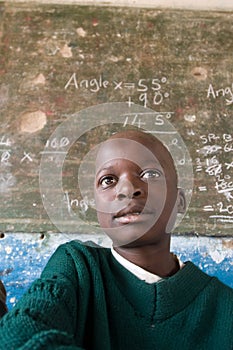 Boy in Class in Zimbabwe