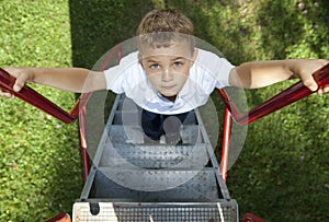 Boy climbing