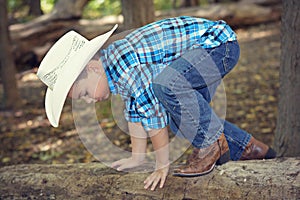 Boy Climbing Tree