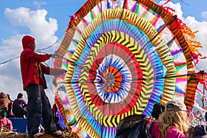 Boy & colorful kite, All Saints' Day, Guatemala