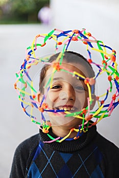 Boy with colorful toy