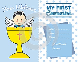 Boy Communion card