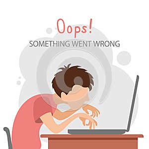 Boy at the Computer and Oops