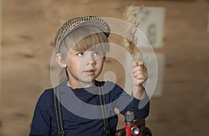 boy conducts experiments in biology