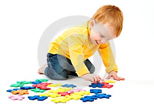 Boy connect puzzles