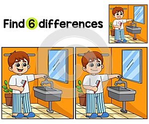 Boy Conserving Water Find The Differences