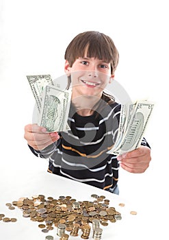Boy considers money