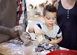 Boy Cooking Kitchen Food Family Concept