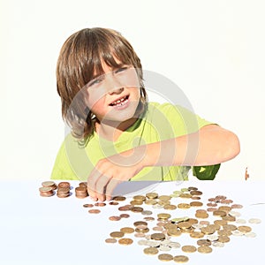 Boy counting money