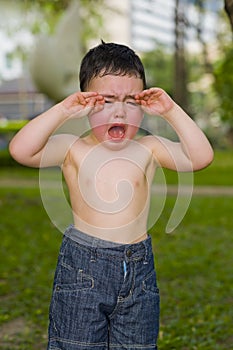 Boy crying