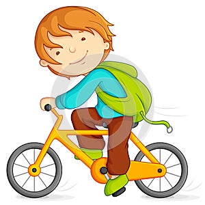 Boy cycling photo