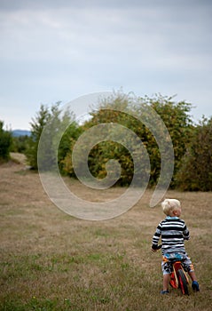 Boy cycling